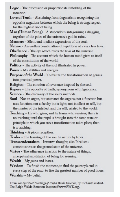 An Emerson Glossary, page two